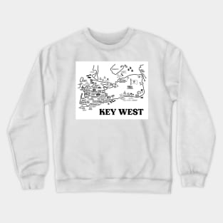 Key West Map Art Crewneck Sweatshirt